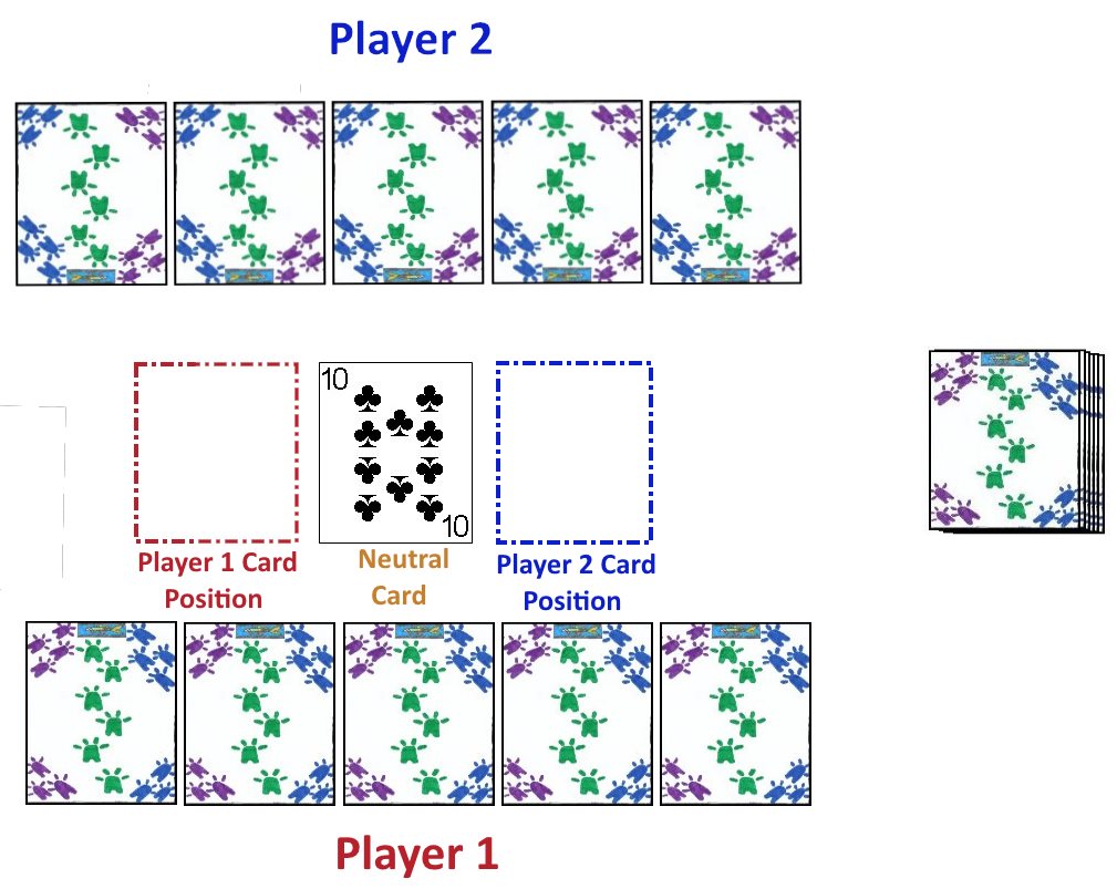Crossfire card game layout Crossfire card game layout
