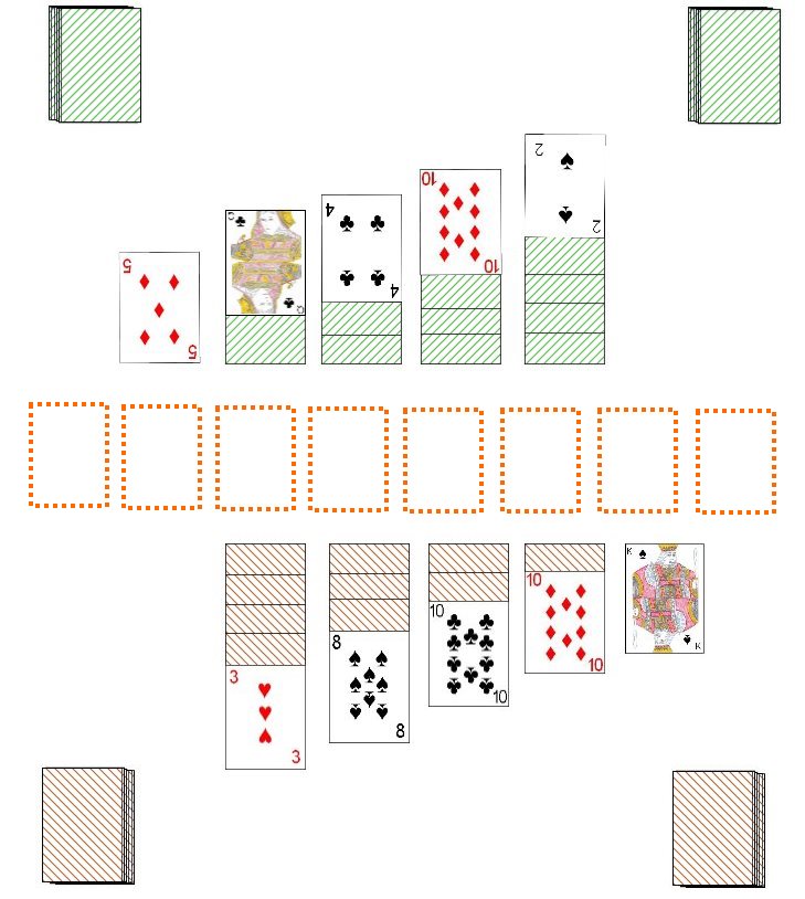 Initial setup example for playing Nuts
