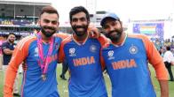 Virat Kohli, Jasprit Bumrah, and Rohit Sharma (Photo Credit - X-Platform)
