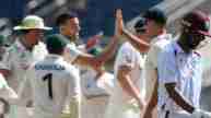 West Indies were bowled out at the mere score of 27