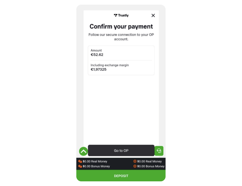 Big5Casino Deposit Confirmation Page